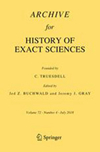 Archive For History Of Exact Sciences