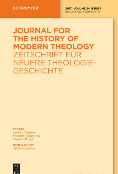 Journal For The History Of Modern Theology-zeitschrift Fur Neuere Theologiegesch